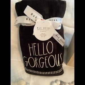 Rae Dunn set of two guest hand towels